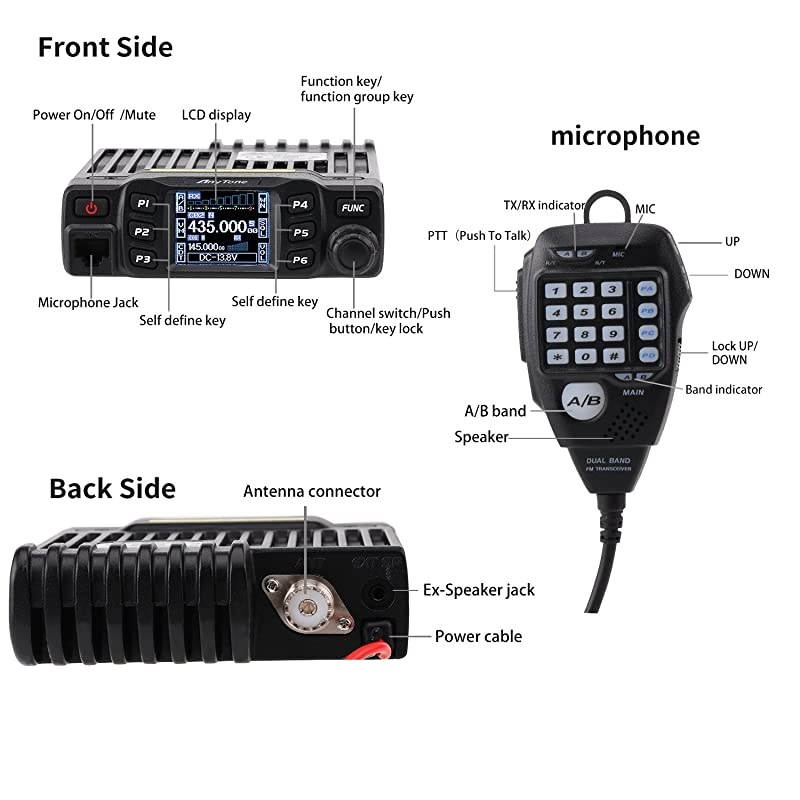 AT778UV Dual Band Transceiver Mobile Radio VHFUhf Two Way Amateur Radio