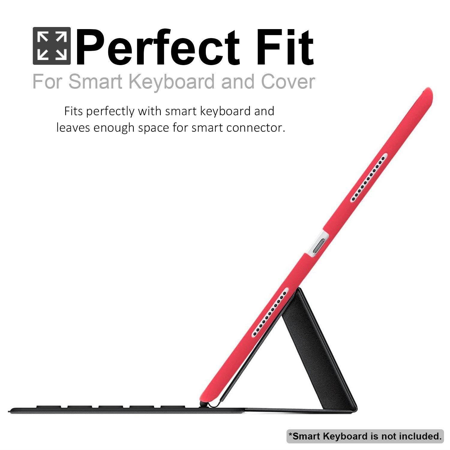 iPad Pro 10.5 Inch Red Color Case - Companion Cover - Perfect Match for Apple Smart Keyboard and Cover