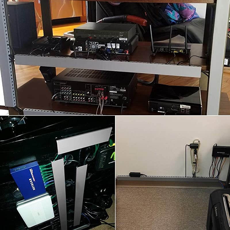 Raceway Kit 138 inch Open Slot Wiring Raceway Duct with Cover Management System to Hide Under DeskTVComputerPower Cords 154 X 16 X 08 InchLWH