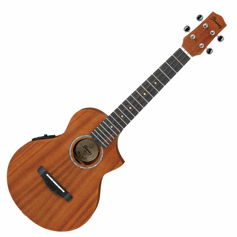 Ibanez UEW5 UEW Open Pore Natural Acoustic Ukulele Bundle with Tuner and Cloth