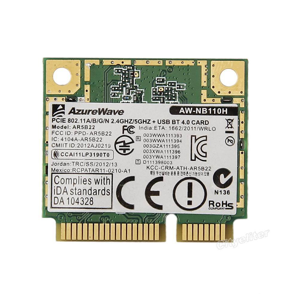 300M 802.11abgn Atheros AR5B22 Wireless WIFI Bluetooth 4.0 MINI PCI-E WLAN Card