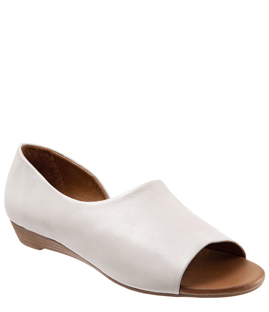 Bueno Anna Leather Demi Wedge Open Toe Slip On Flats