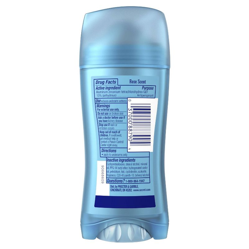 Secret Invisible Solid Antiperspirant & Deodorant Rose Scent - 2.6oz
