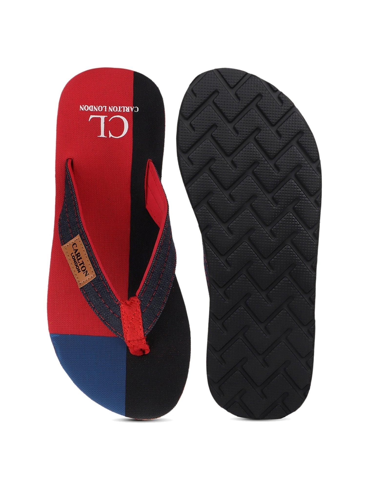 Carlton London Men's Red Flip Flops