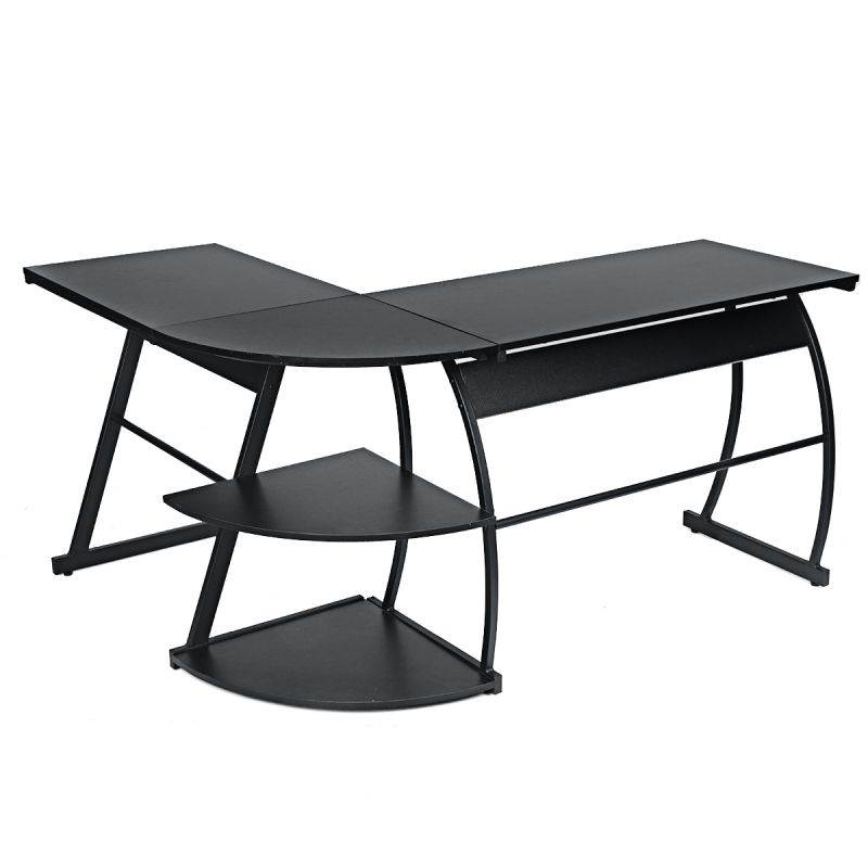 73" L-Shape Gaming Computer Desk Office Corner Laptop PC Table Workstation Study  with Shelves