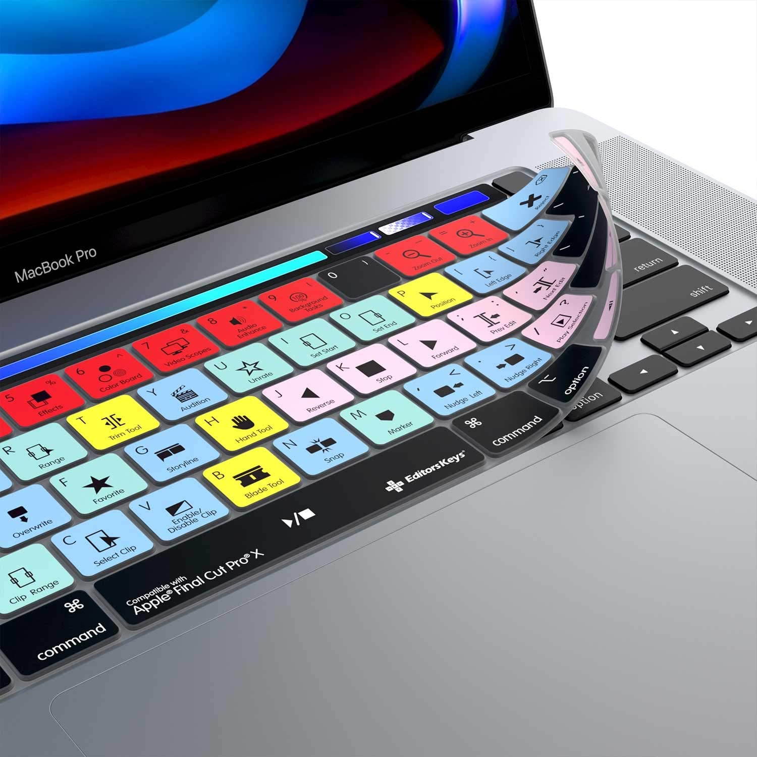 Final Cut Pro X Keyboard Cover for 13" & 16" MacBook Pro 2020+ | Genuine Shortcut Cover by Editors Keys | Will not fit Other MacBook Models