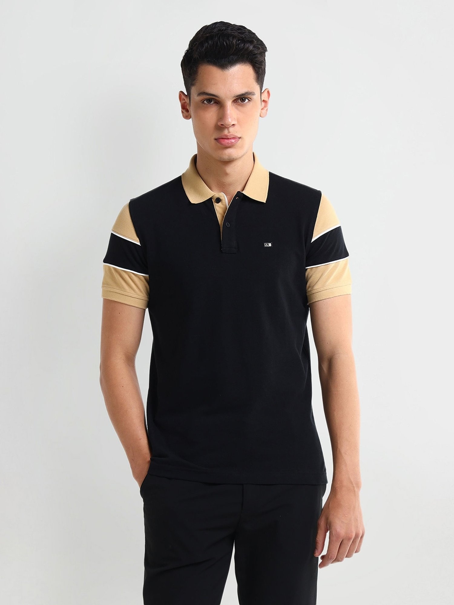 Arrow Black Regular fit Others Polo T-Shirt