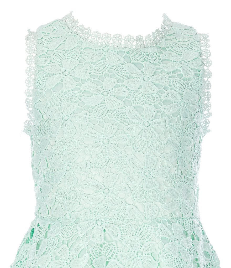 Rare Editions Big Girls 7-16 Sleeveless Crocheted-Lace Fit-And-Flare Dress