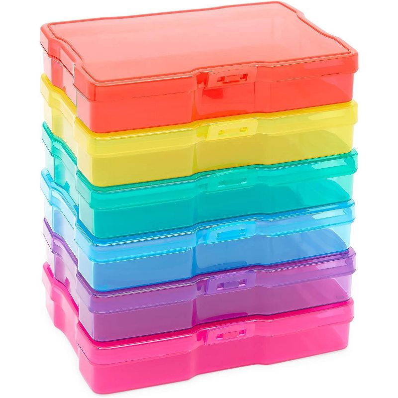 Paper Junkie 7 Pack Plastic Storage Box for 4x6, 5x7 Photo with 6 Inner Cases (7.3 x 8.2 x 5.5 in)