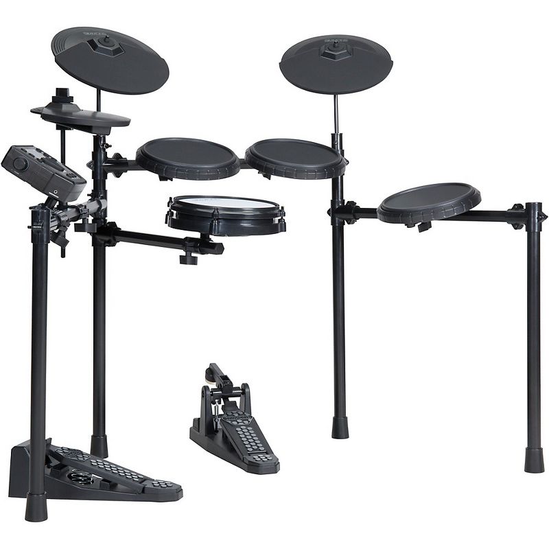 LyxJam 8-Piece Electronic Drum Kit, Professional Drum Set with Real Mesh Fabric, 448 Preloaded Sounds, 70 Songs, 15-Song Recording Capacity, Choke,Rim,Edge Capability & Kick Pad, Drum Sticks Included