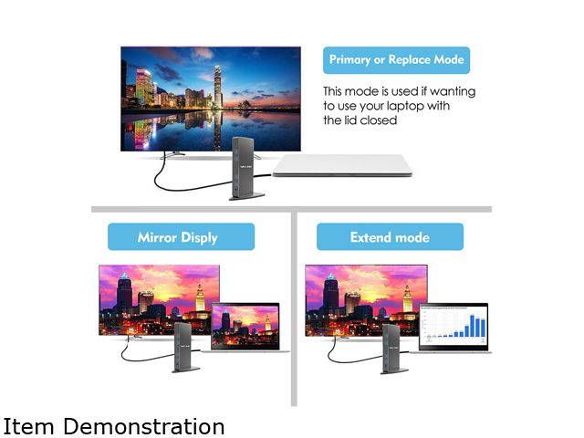 Wavlink USB 3.0 Universal Docking Station, Vertical Aluminum Laptop Docking Station, Dual Monitor Display  USB3.0 Dock For HDMI/DVI/VGA, Gigabit Ethernet, 6 USB 3.0 Ports, Audio, For Windows & Mac