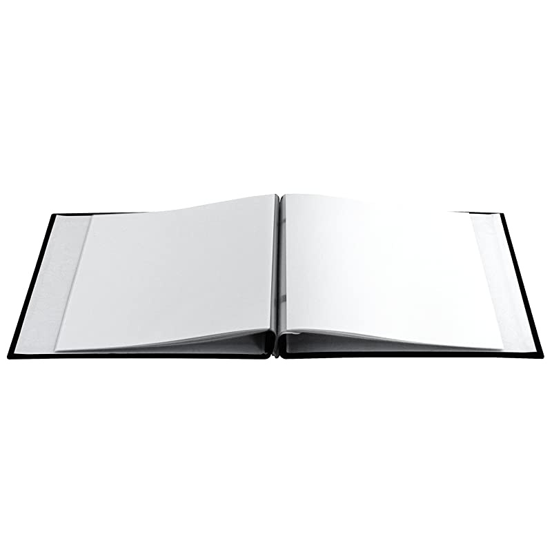 MBI 9.6x8.5 Inch Fashion Fabric Scrapbook Album with 8x8 Inch Pages with Photo Opening, Black (802810)