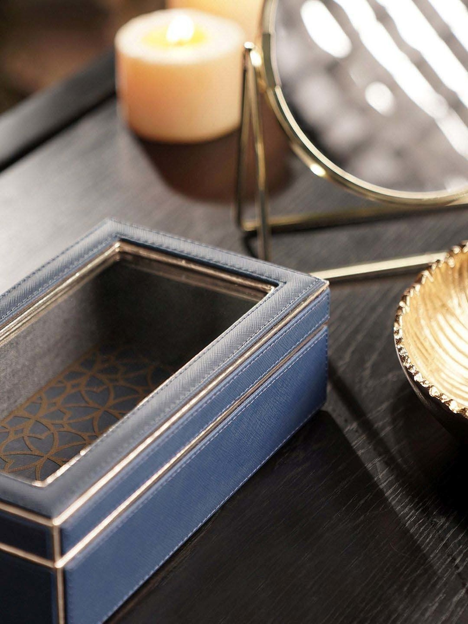 Pure Home and Living Blue Mdf Storage Box