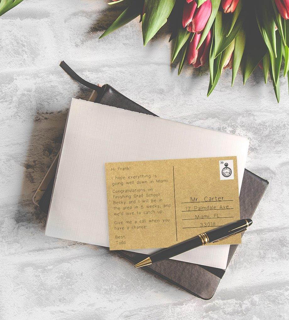Set of 50 Brown Kraft Paper Blank Postcards Pack - Self Mailer Mailing Side Postcards 50 Pack Postage Saver - 4 x 6 inches