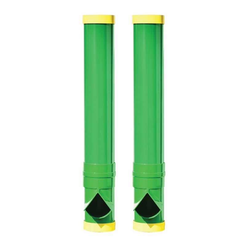 Rugged Ranch High End Hen Elevated 10 Pound PVC Poultry Feeder and Mounting System for Any Style of Coop, Green (2 Pack)