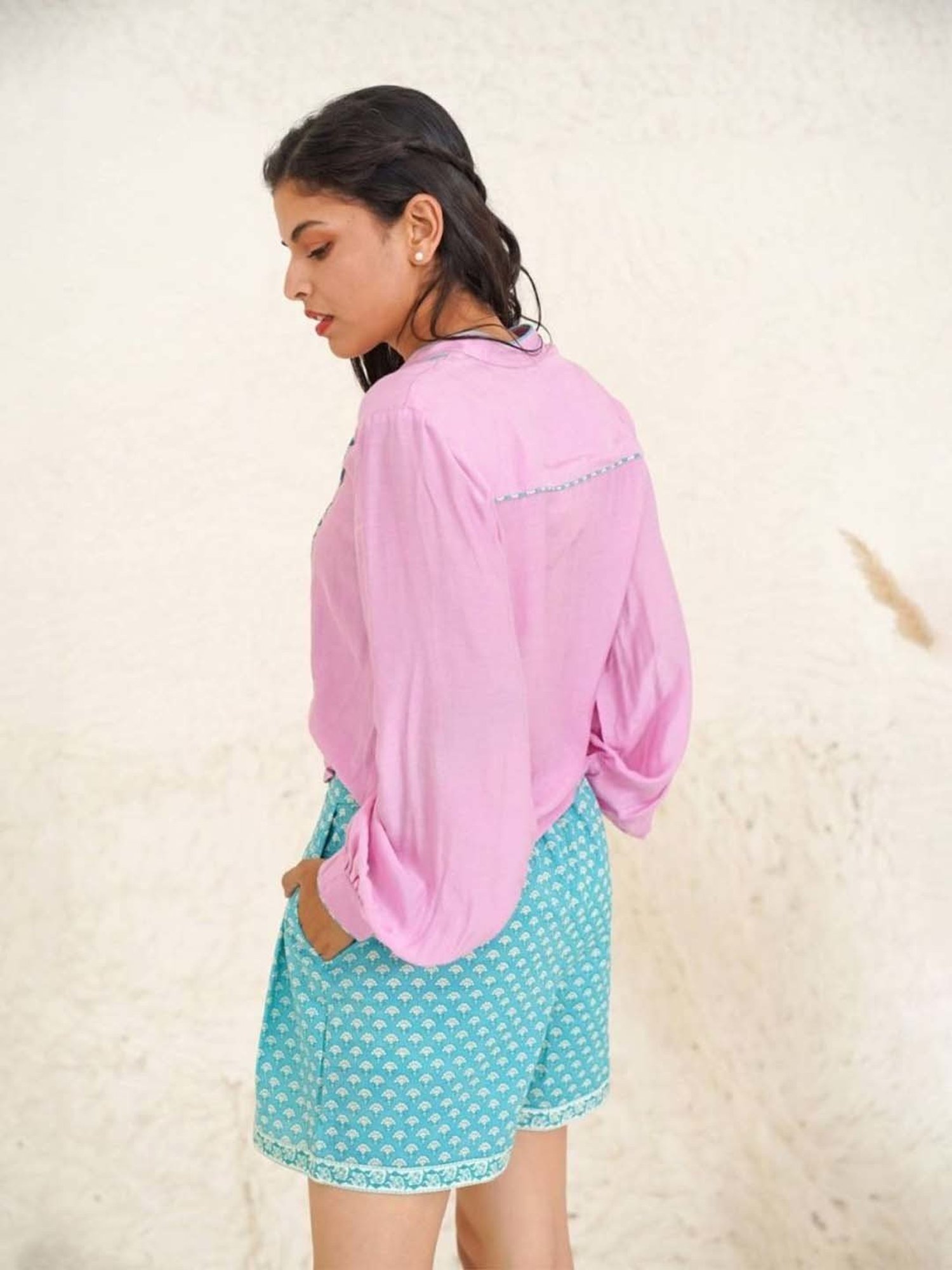Nero Sachet Pink & Horizon Blue Shirt and Shorts