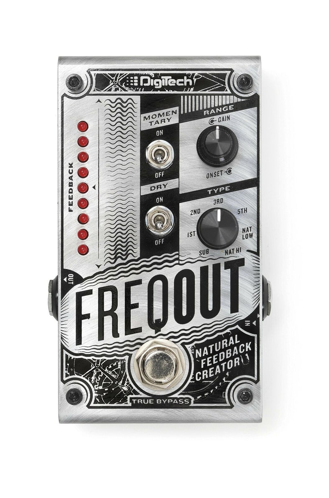DigiTech Dynamic Feedback Guitar Expression Pedal, Silver (FREQOUT-U)