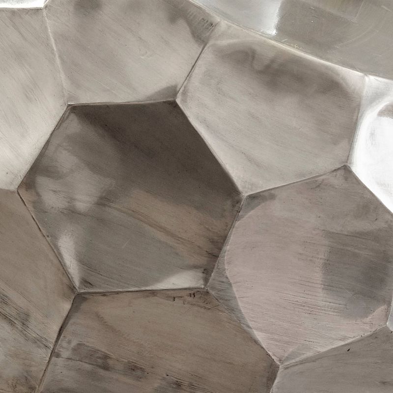 Stomp Round End Table Nickel Finish - Steve Silver