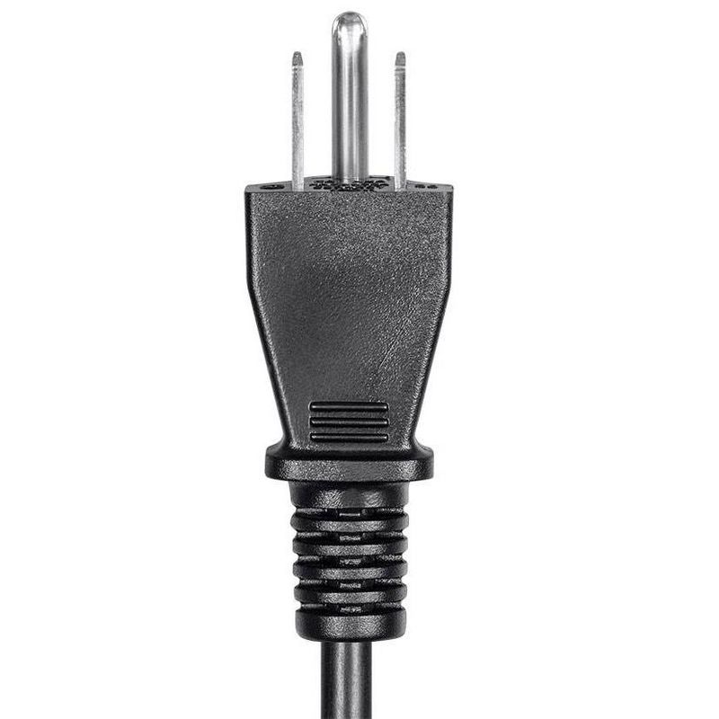 Monoprice Left Angle Power Cord - 6 Feet - Black | NEMA 5-15P to Left Angle IEC 60320 C13, 18AWG, 10A/1250W, SVT, 125V