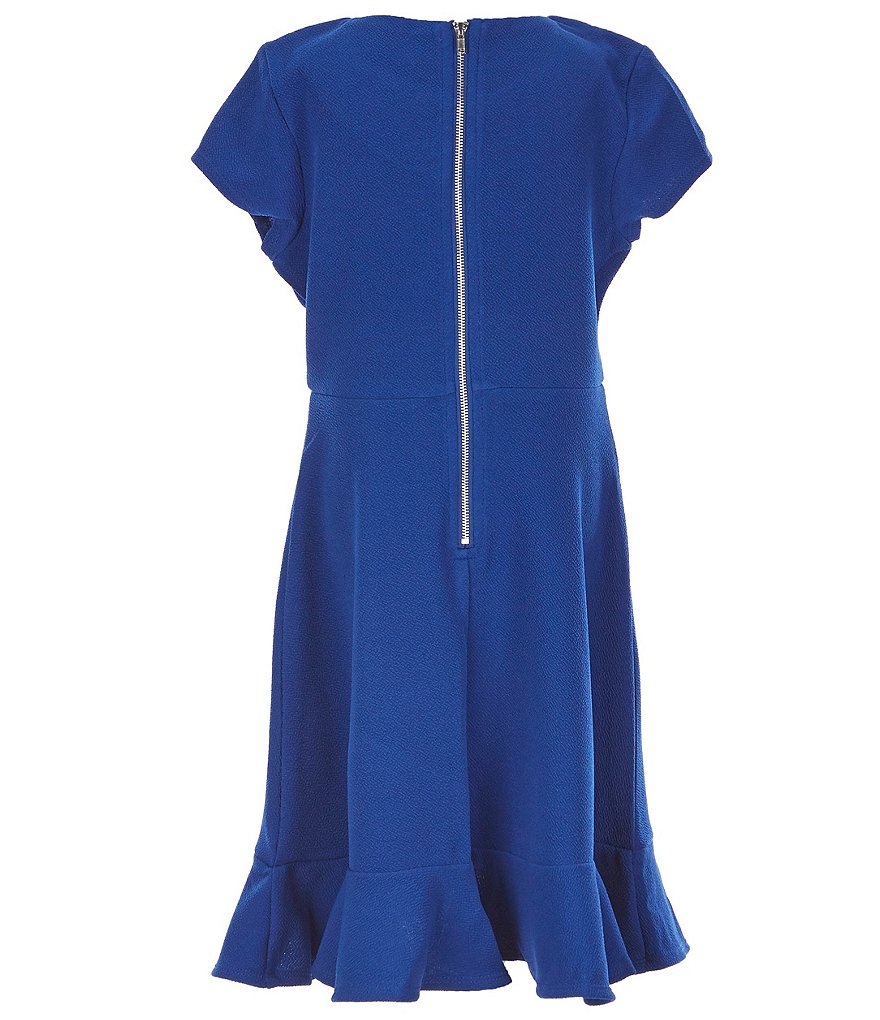 Poppies and Roses Big Girls 7-16 Ruffled Double-Hem Fit-And-Flare Dress