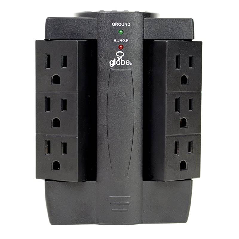 7792001 Wall Tap, 6 Outlet, Black