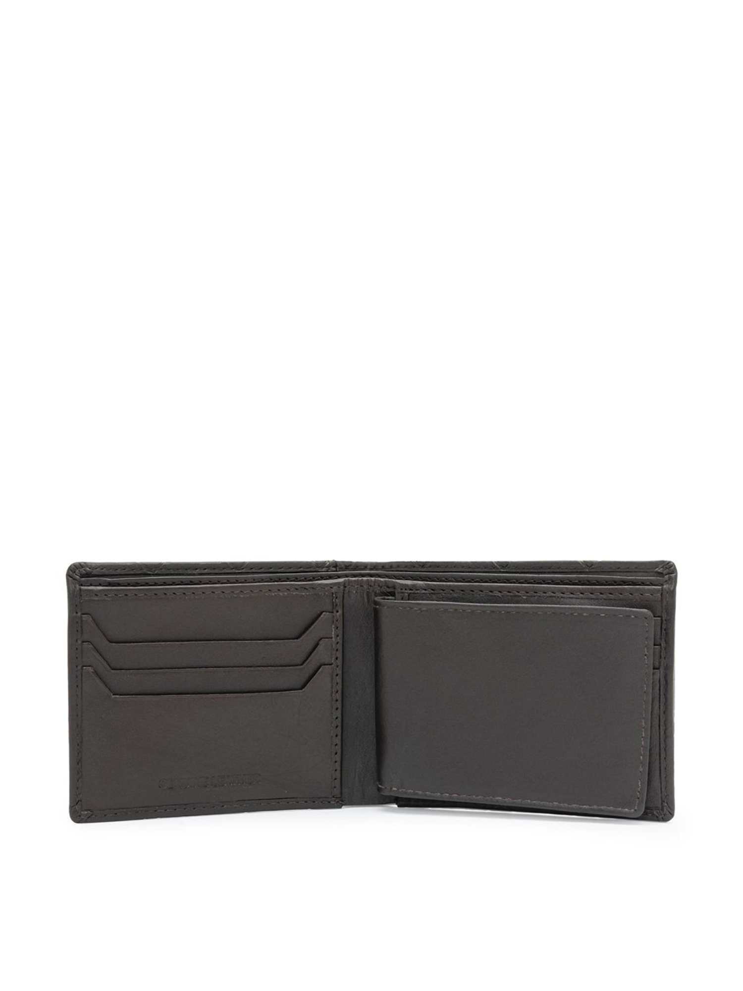 Red Tape Brown Leather Textured Bi-Fold Wallet