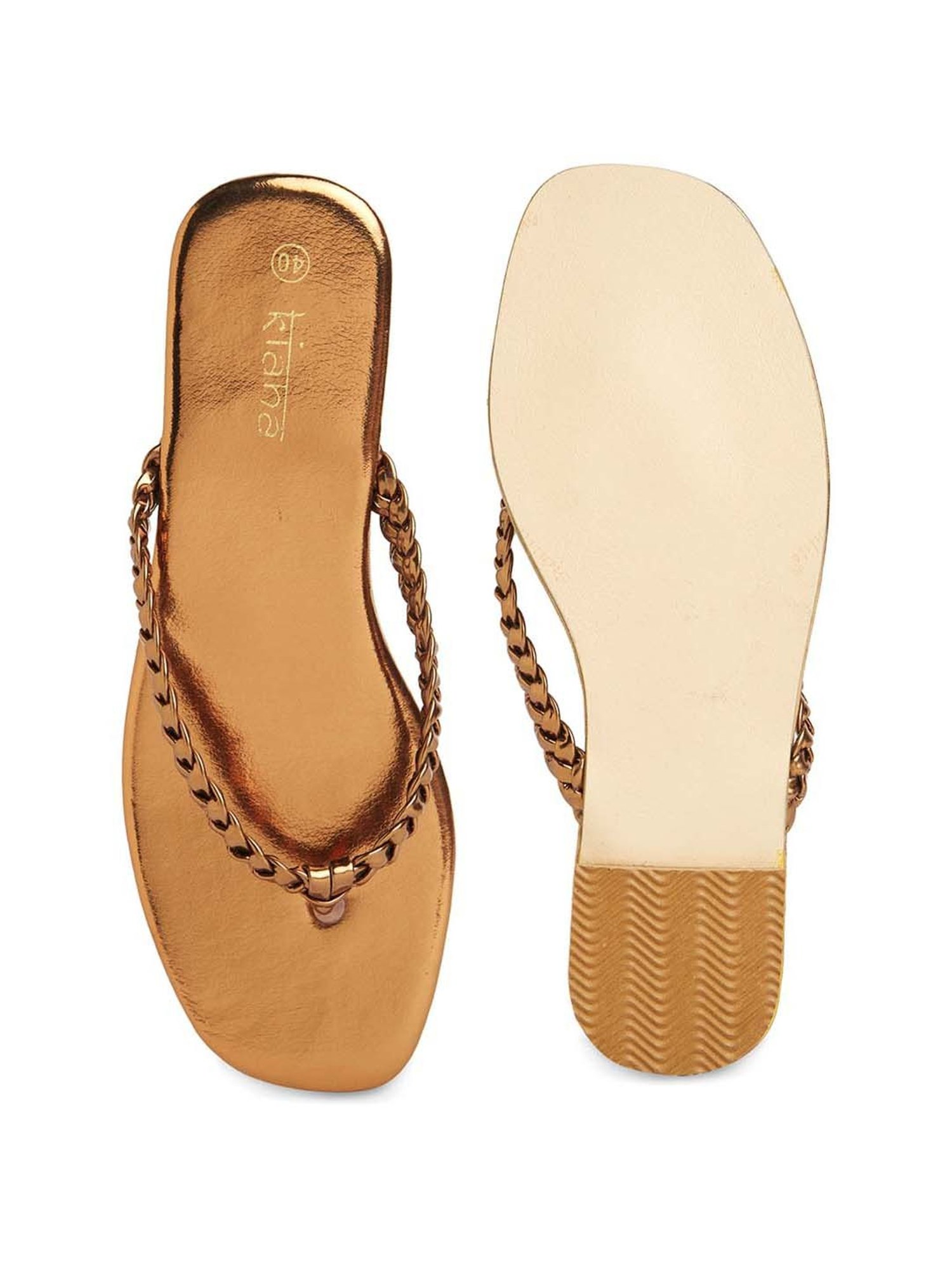 Kiana Women's Gold Thong Sandals