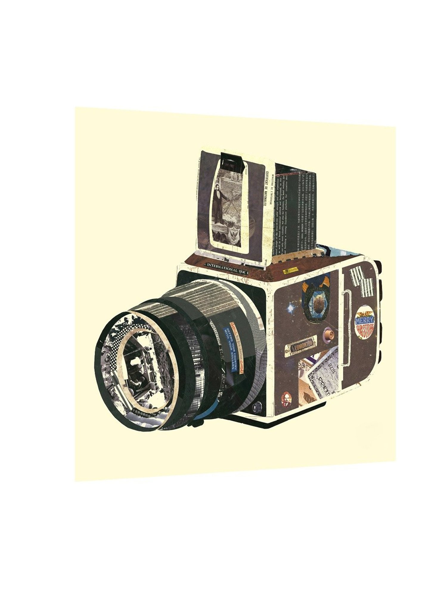 Art Street Antique SLR Camera Printed Multicolor Engineered Wood Wall Art