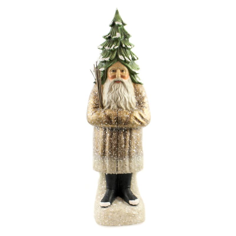 Christmas 17.75" Old Gold Evergreen Belsnickle Lowe Santa Forest Pine Vintage  -  Decorative Figurines