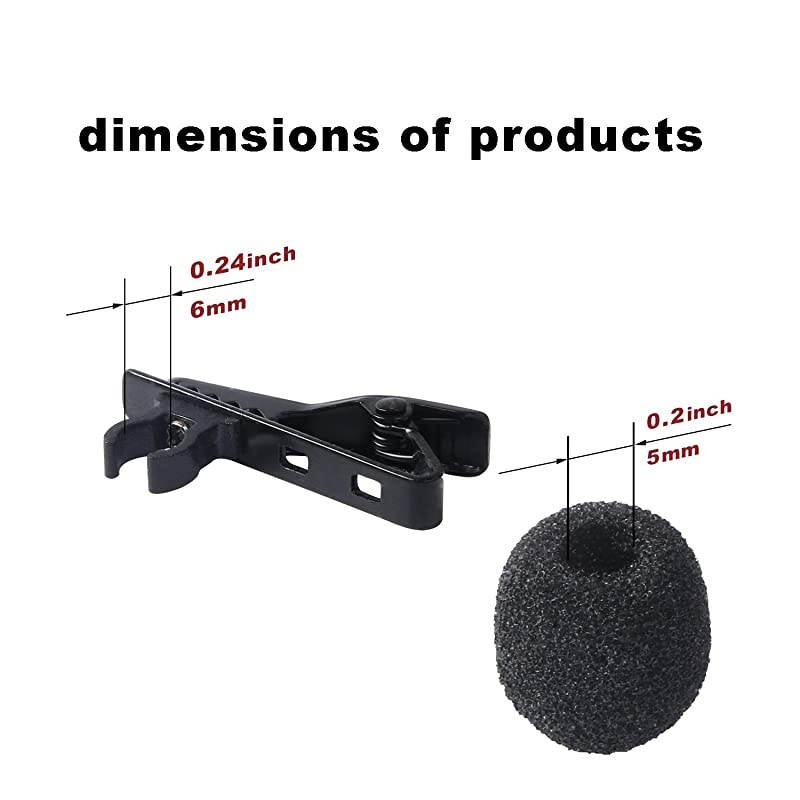 Lavalier Microphone Clip Metal Tie Clips with Foam Windscreen Cover Lapel Microphone Replacement Kit