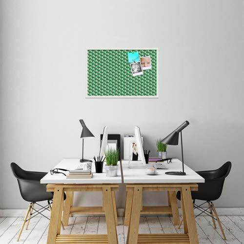 PinPix pin Cork Bulletin Board Made from Canvas, BAUS Green Beige 36x24 Inches 2 x 3 ft and Framed in Satin White Frame (PinPix-1531-36x24_FRBW26074)