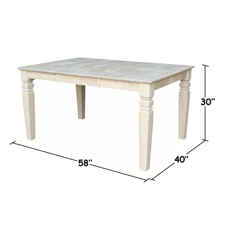Java Butterfly Drop Leaf Extendable Dining Table - Unfinished - International Concepts