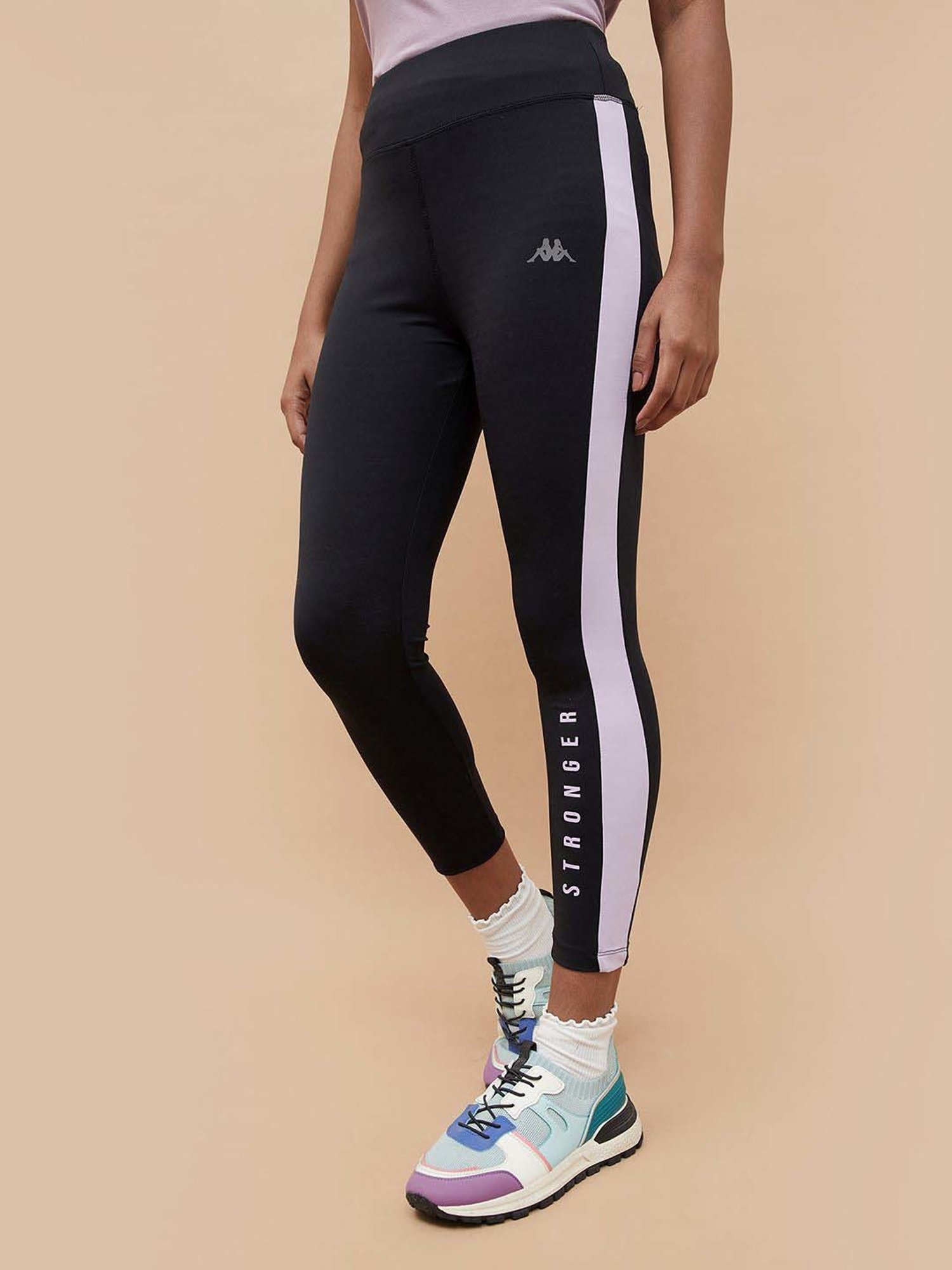 KAPPA Black Printed Sports Tights