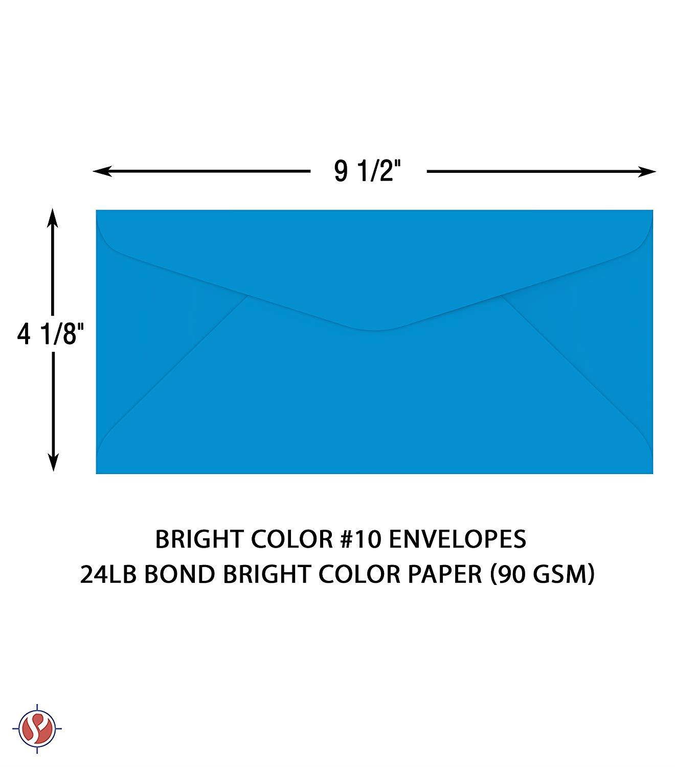 #10 Business Envelopes | 24lb (4 3/4 X 11 inches) | 50 Envelopes Per Pack | Blue