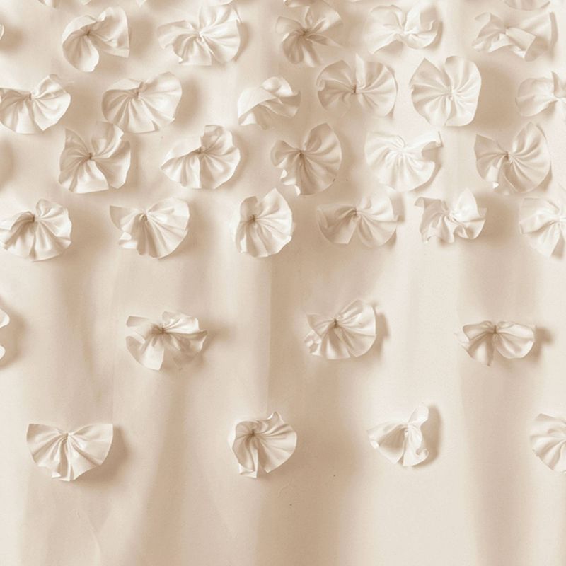 Lucia Scattered Flower texture Shower Curtain Ivory - Lush Décor
