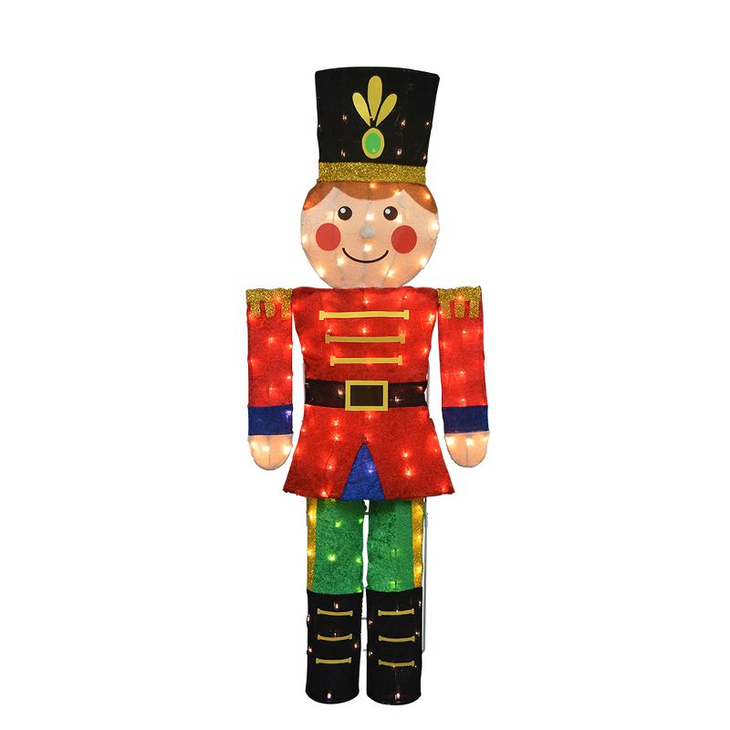 60" Candy Cane Lane 2D Pre-Lit Yard Art Toy Soldier