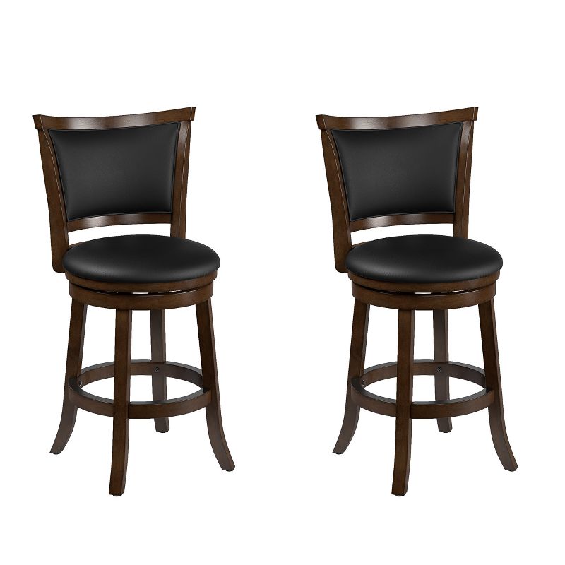 Set of 2 Counter Height Barstools Black Brown - CorLiving