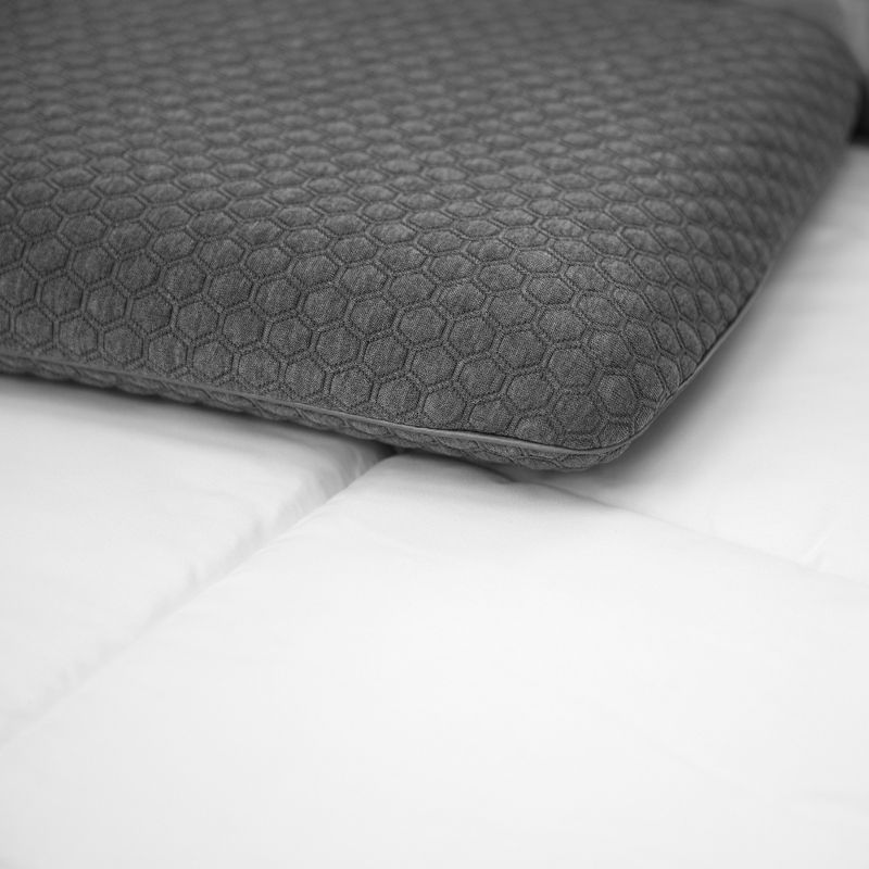 SensorPEDIC Low Profile Stomach Sleeper Bamboo Charcoal Infused Memory Foam Bed Pillow