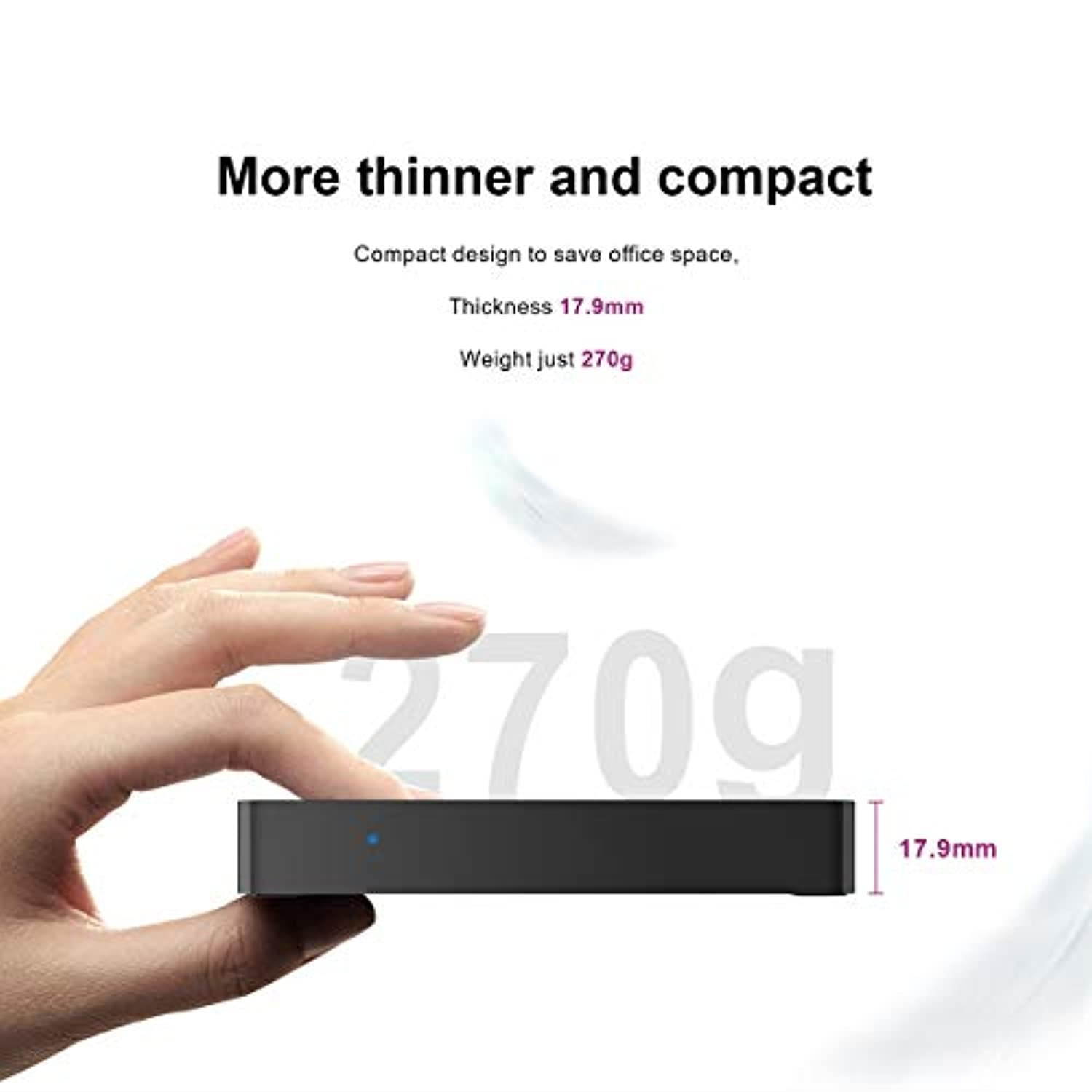 Beelink T34-M Mini PC Windows 10 Pro Quad Core Intel N3450(up to 2.2GHz) Mini Desktop Computer 4K HDMI and VGA DDR4 6GB RAM 128GB SSD, 2.4G/5G WiFi, Gigabit Ethernet, USB 3.0, BT4.0 Support Auto Power