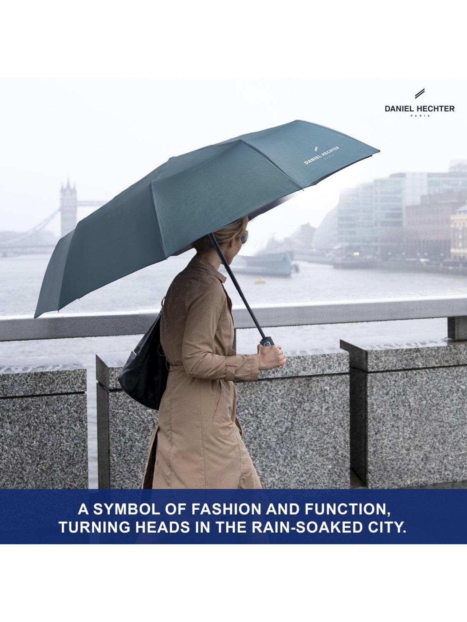 Daniel Hechter Auto Open & Close UV Protection Green Umbrella