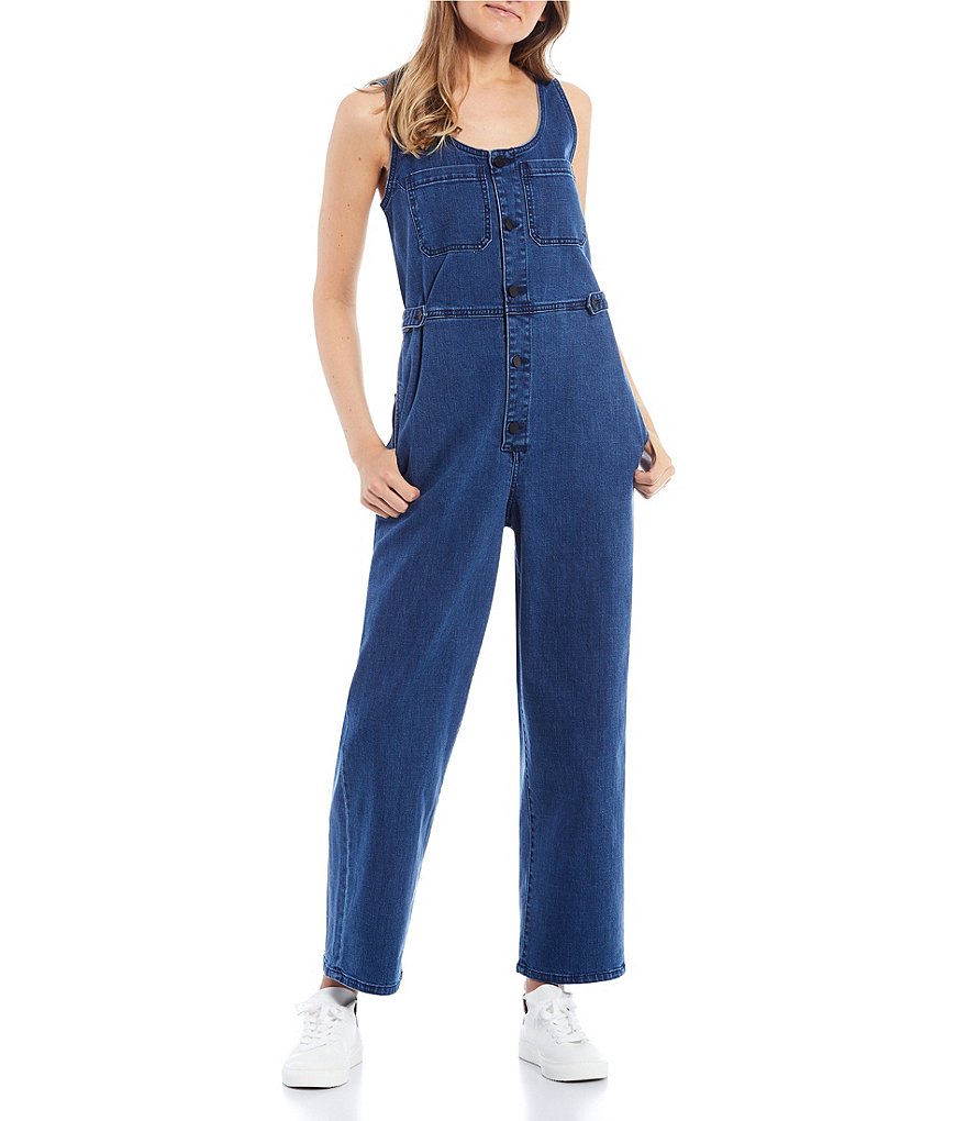 Coco + Jaimeson Strapless Elastic-Waist Laser-Cut Embroidered Knit Jumpsuit