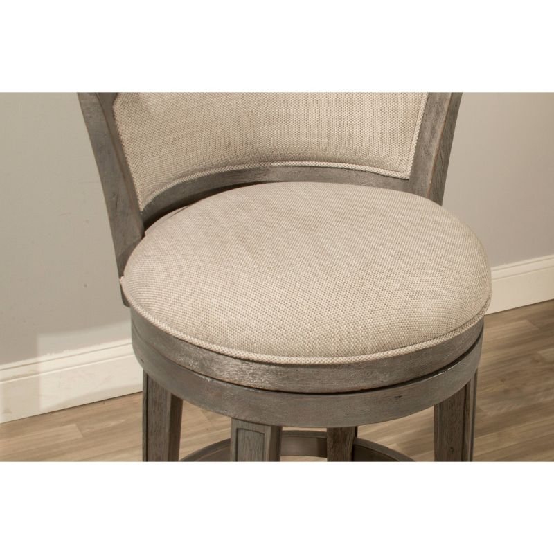 30" Monae Swivel Counter Height Barstools Distressed Dark Gray/Woven Gray - Hillsdale Furniture