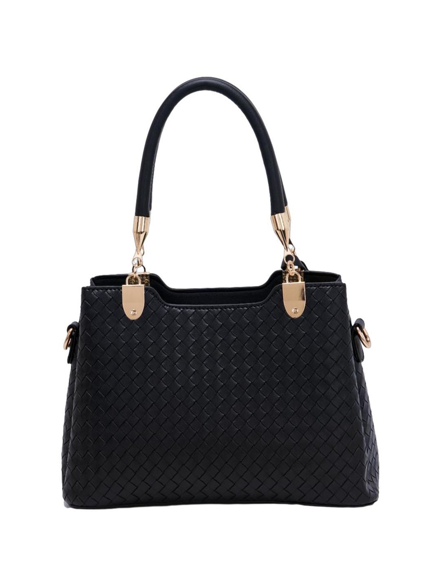 Pierre Cardin Black Textured Satchel Handbag