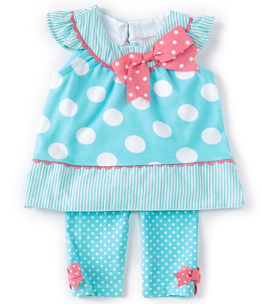 Rare Editions Baby Girls 3-24 Months Dotted Tunic Top & Pindotted Leggings Set