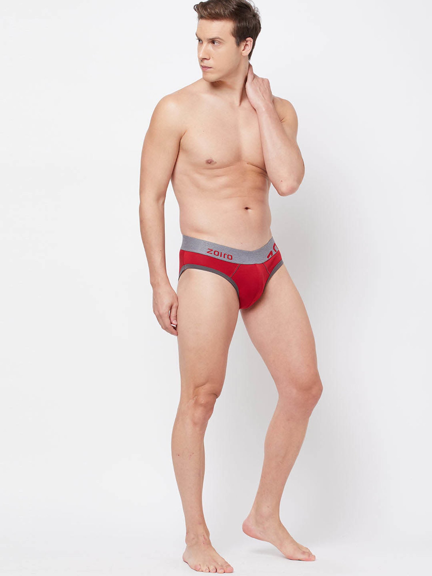 Zoiro Ribbon Red & Sulphur Regular Fit Briefs - Pack Of 2