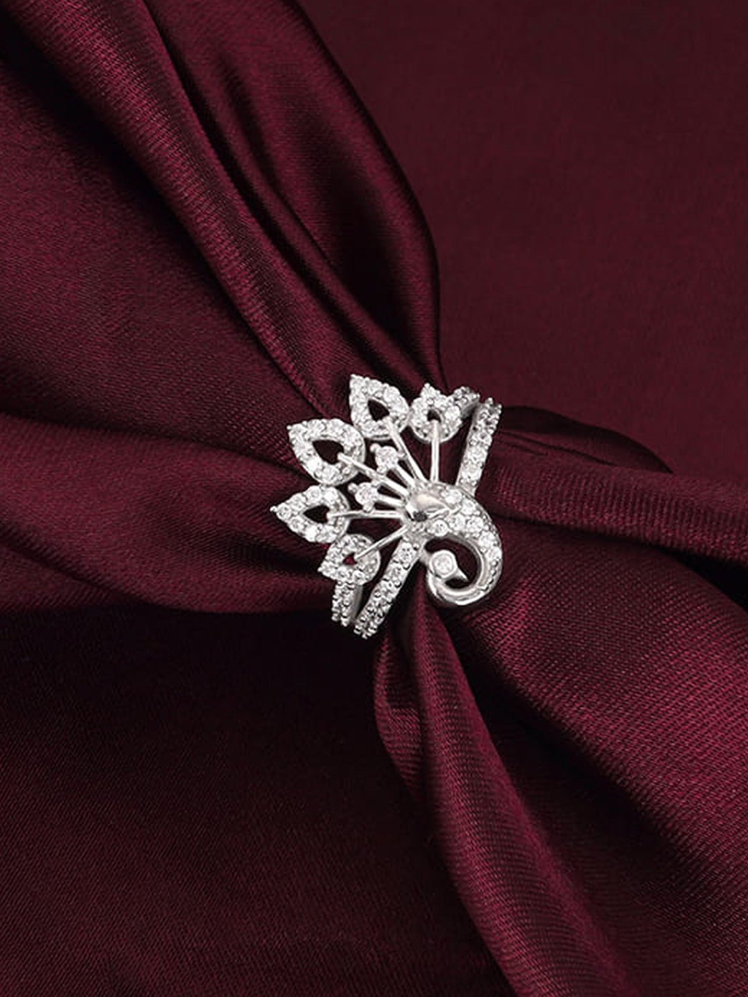 GIVA 925 Silver Peacock On a Throne Ring for Women & Girls