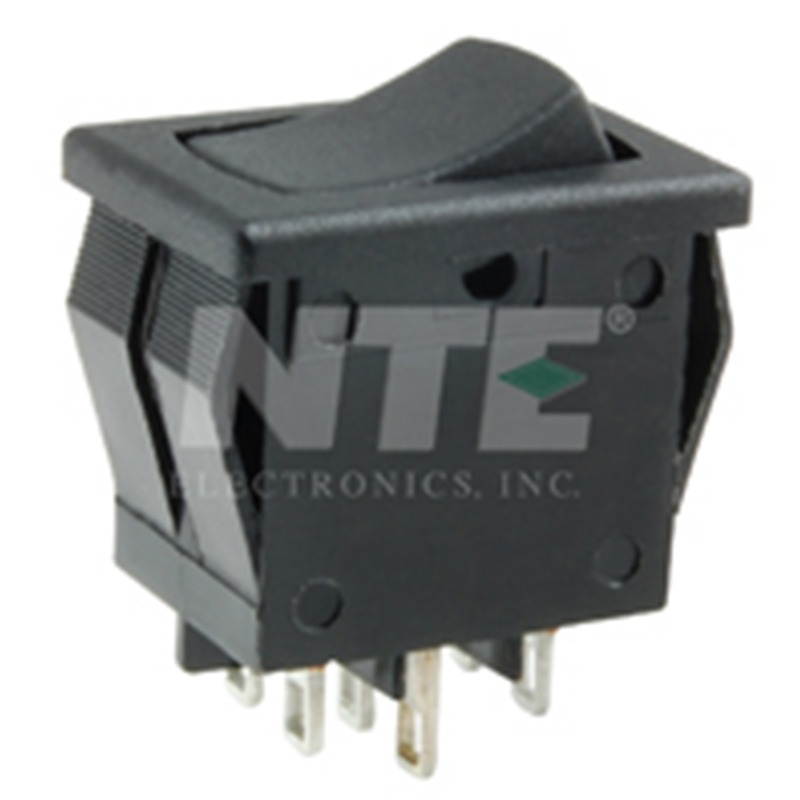 NTE Electronics 54-073 ROCKER SWITCH DPDT 8A 125VAC SNAP-IN SOLDER LUG TERMINALS