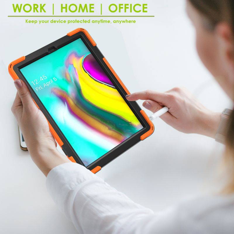 Galaxy Tab A 10.1 Case, Fits 2019 T510/T515 Shockproof Heavy Duty Shield Case Kickstand, Shoulder Strap Sling, Hand/Palm Strap For Samsung Galaxy Tab A 10.1 (2019) SM-T510 / SM-T515 (Red)