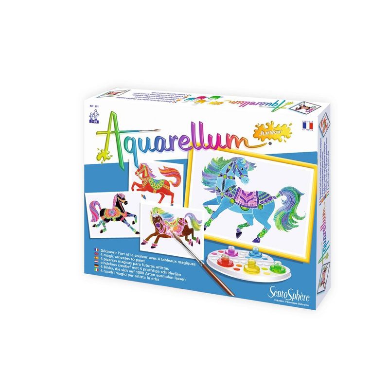 12pc Aquarellum Junior Horses Painting Kit - SentoSphere USA