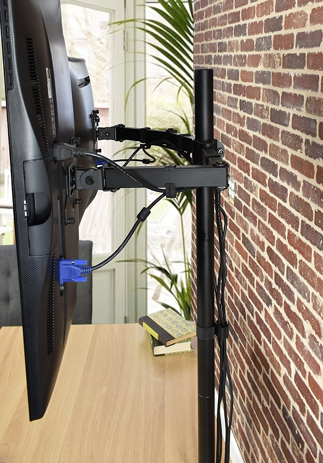 VIVO Dual LCD Monitor Desk Mount Stand Heavy Duty Fully Adjustable Fits 2 Screens up to 27" (STAND-V002)